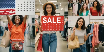 Unlock 2025's Best Apparel Deals: 3-Month Seasonal Sales Guide Shoppers joyfully discovering apparel deals during 2025 seasonal sales in the US.