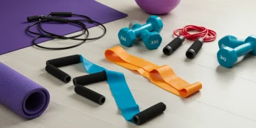 Top 7 Fitness Equipment Deals: 2025 Goals Under $200 Affordable fitness equipment setup for home workouts, including resistance bands and yoga mat