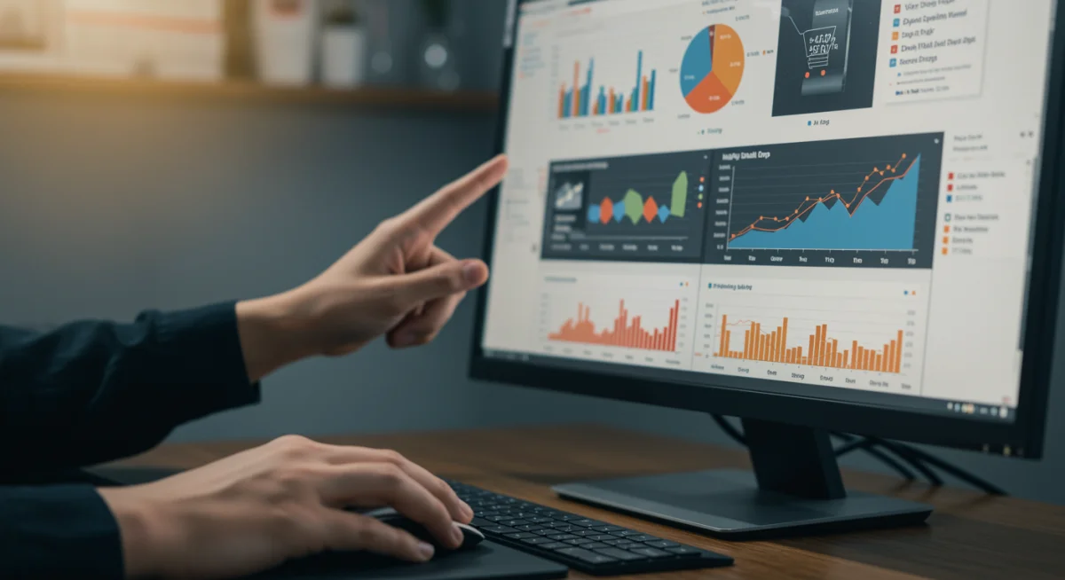 Person analyzing price history charts for electronic deals