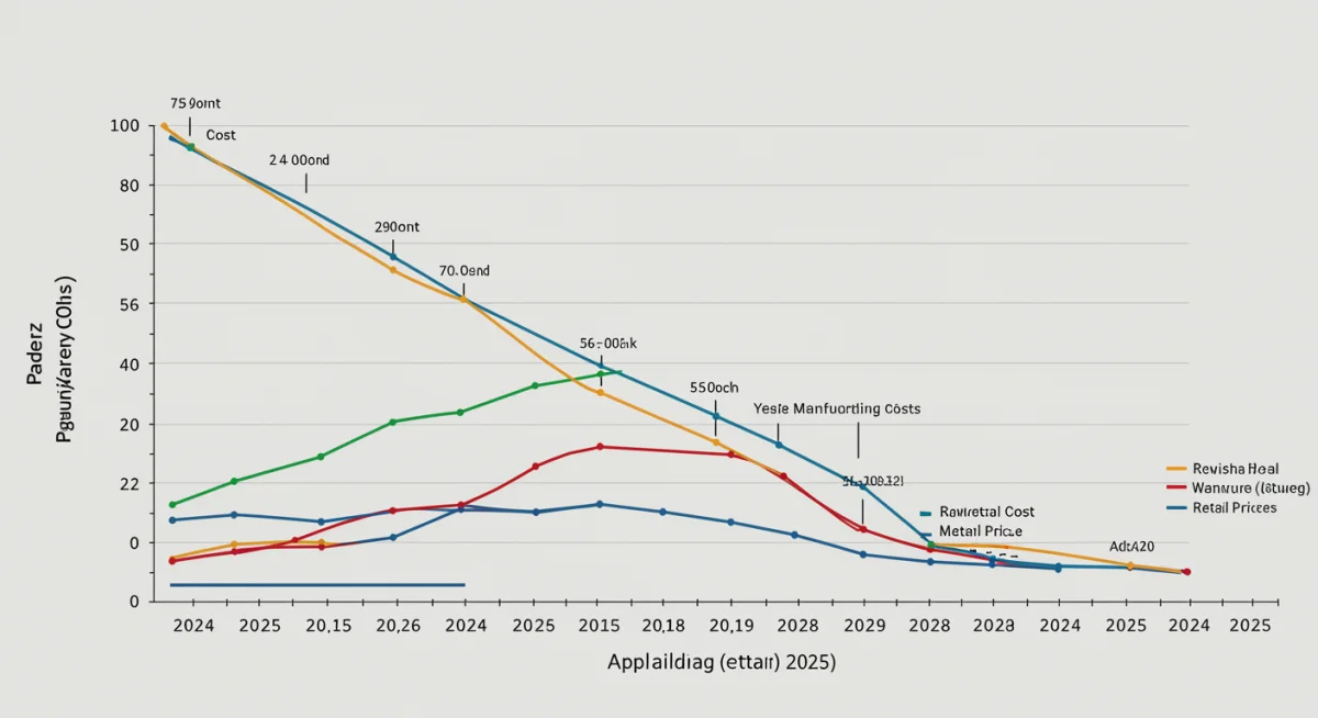 Chart showing projected decline in apparel manufacturing and retail costs