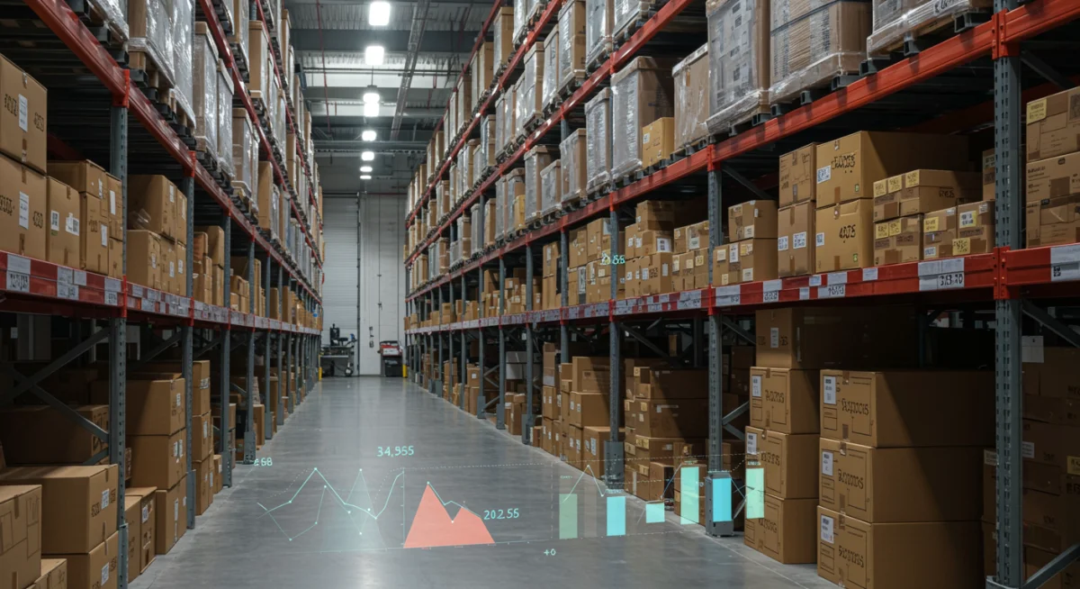 Apparel warehouse with digital inventory management and pricing data