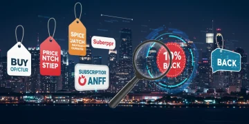 Digital interface showing subscription services and price match guarantees