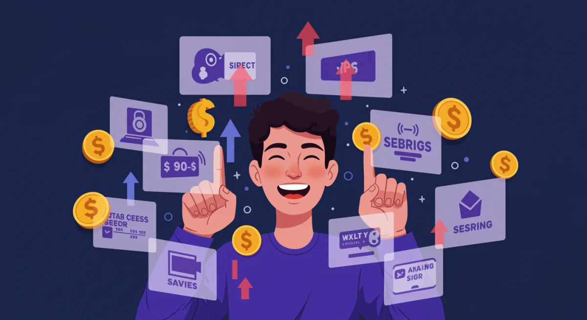 Person enjoying multiple digital subscription services, symbolizing savings and convenience.