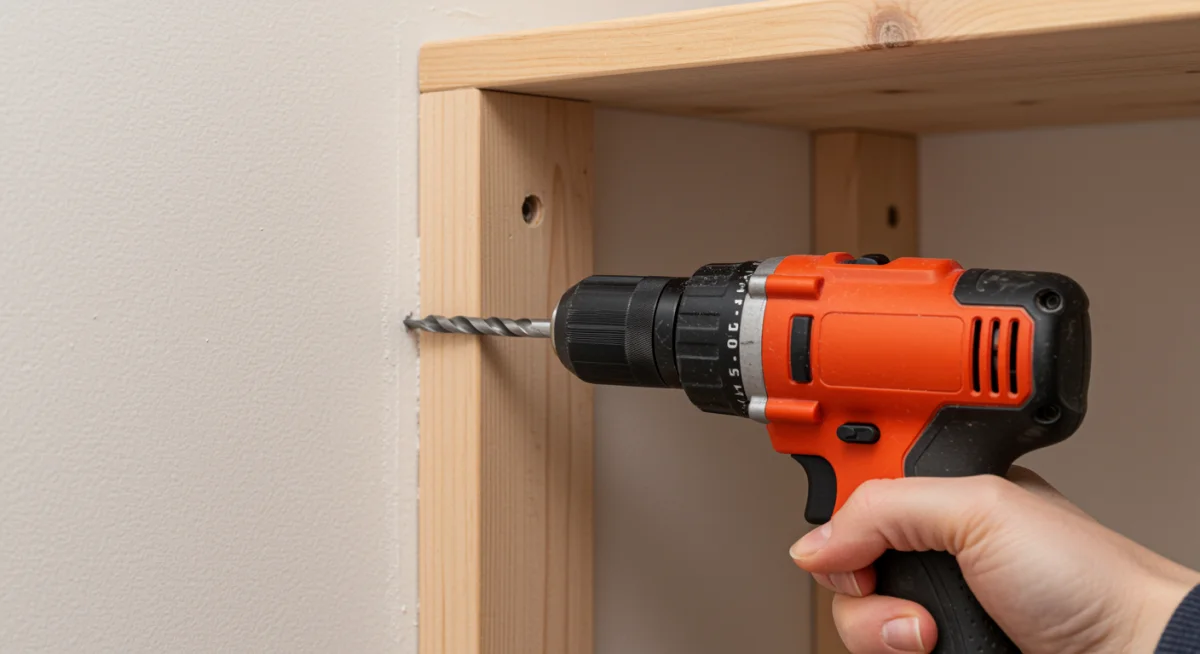 Person using a power drill for a DIY home improvement project