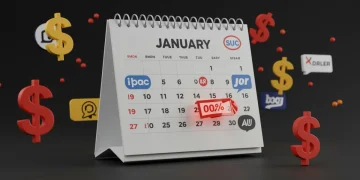 Digital calendar with January 2025 dates, fading subscription logos, and urgent clock, symbolizing expiring promotions.