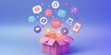 Illustration of free month subscription offers for new users in 2025