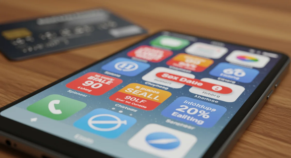 Smartphone screen showing price comparison and deal alerts for electronics.