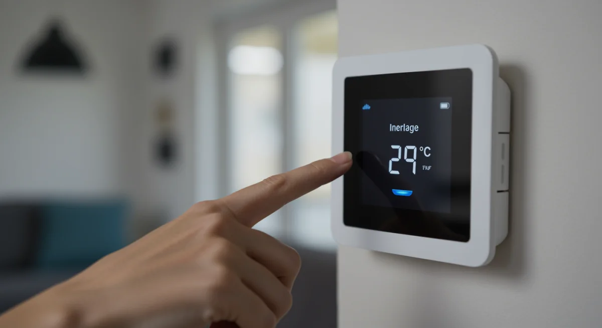 Hand adjusting smart thermostat for energy savings
