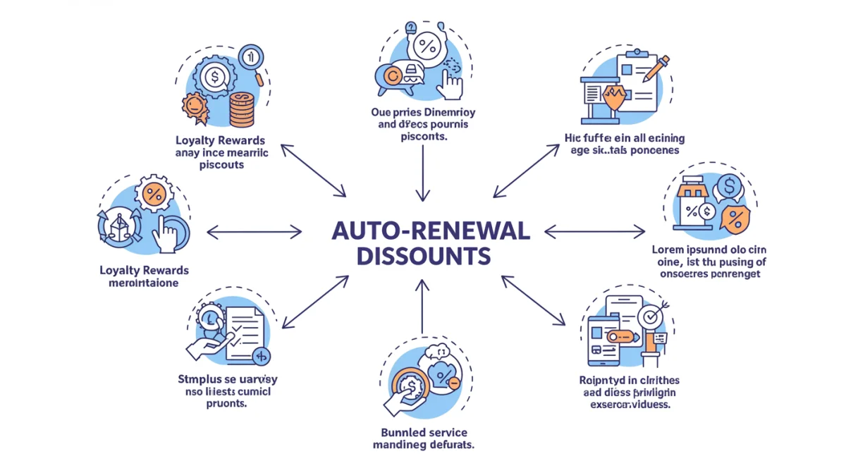 Infographic showing various types of auto-renewal discounts.